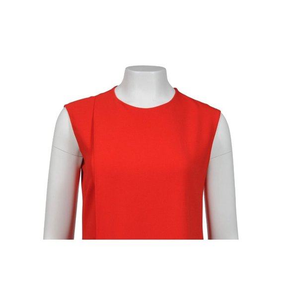 Stella McCartney Long Maxi Fringe Dress 44 Sleeveless Red Viscose Stretch - Picture 3 of 10